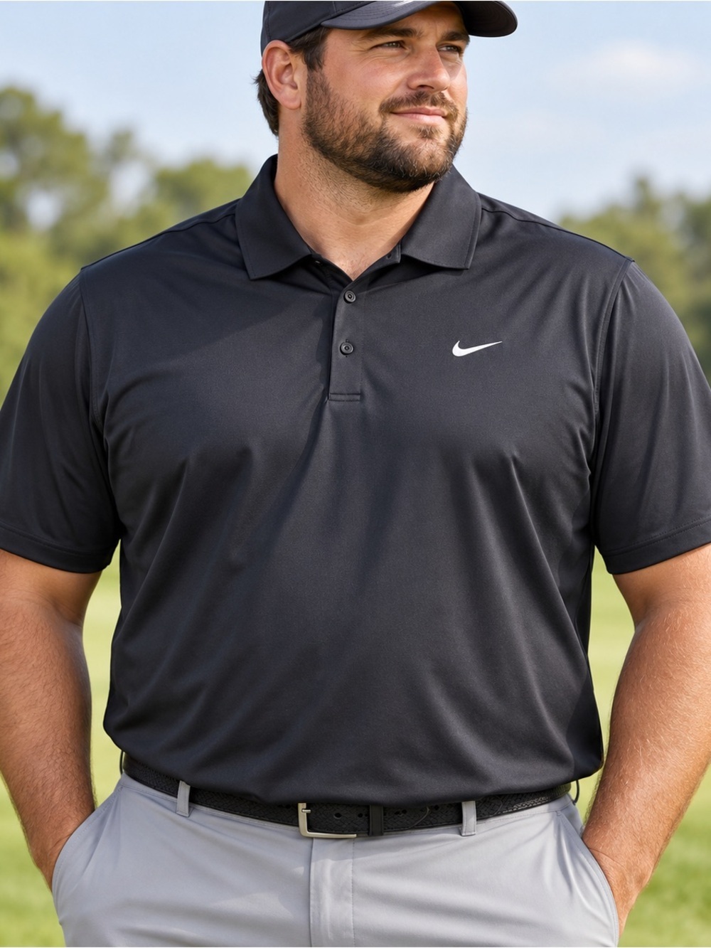 Nike Golf Polo Shirt Mens XXL Tour Performance Dri-Fit Stretch Black